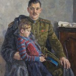 Портрет поэта Сергея Владимировича Михалкова с сыном